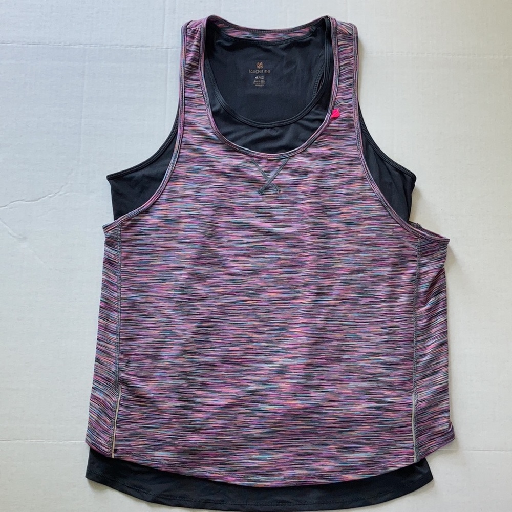Tangerine Layered Workout Racerback Tank xl